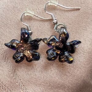 Elegant Floral Glass Earrings